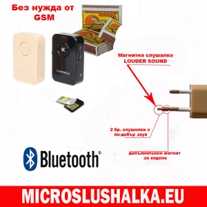ТРАНСМИТЕР за микро слушалки без кабели и без нужда  от GSM